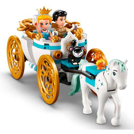 Конструктор детский LEGO Disney Замок и конная карета Золушки