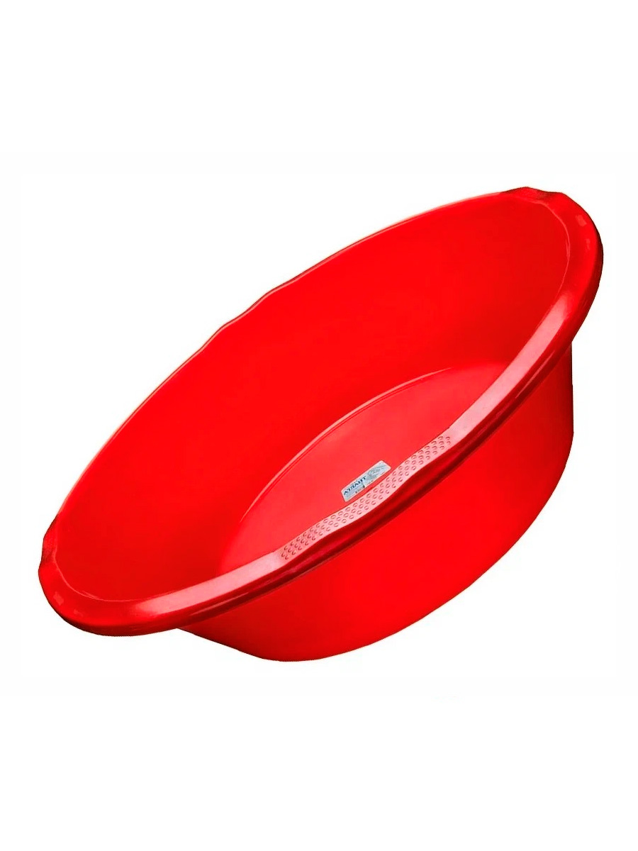 Таз elfplast хозяйственный пластмассовый круглый 12 литров 42.5x13.5 см красный - фото 2