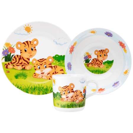 Набор посуды Lefard Тигрята 3 предмета фарфор 87-216