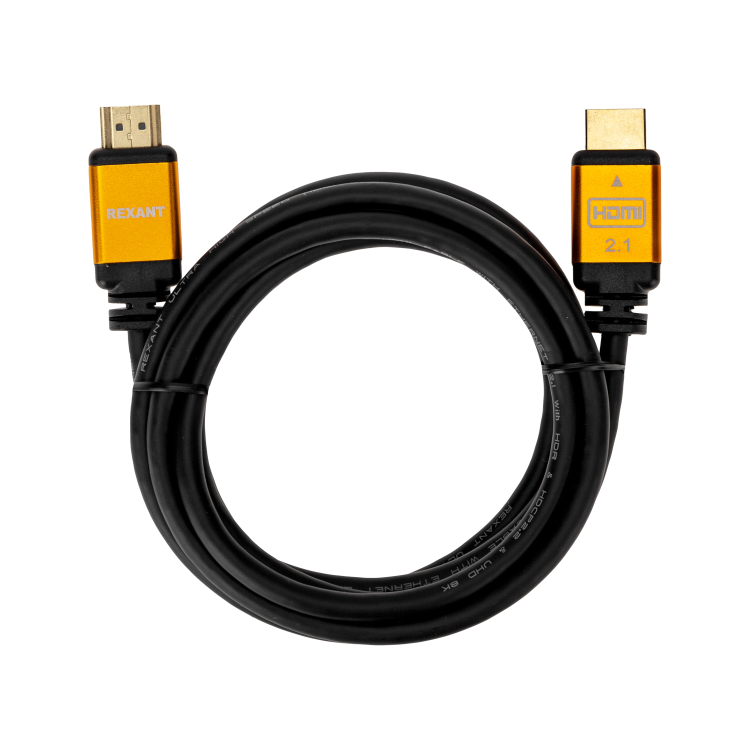 Кабель REXANT HDMI - HDMI 2.1 Gold 2 метра - фото 1