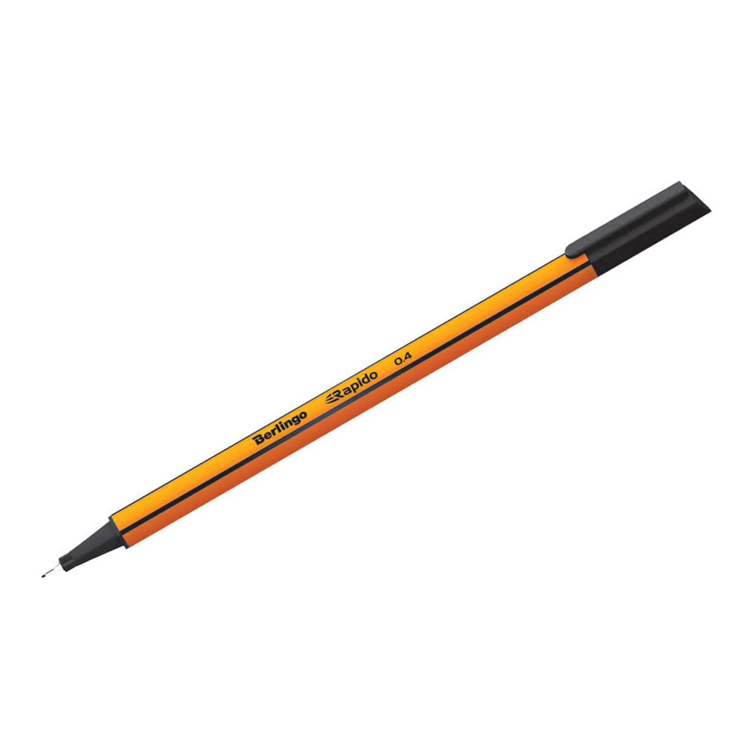 Ручка капиллярная Berlingo Rapido черная 04мм трехгранная набор 12 шт - фото 1