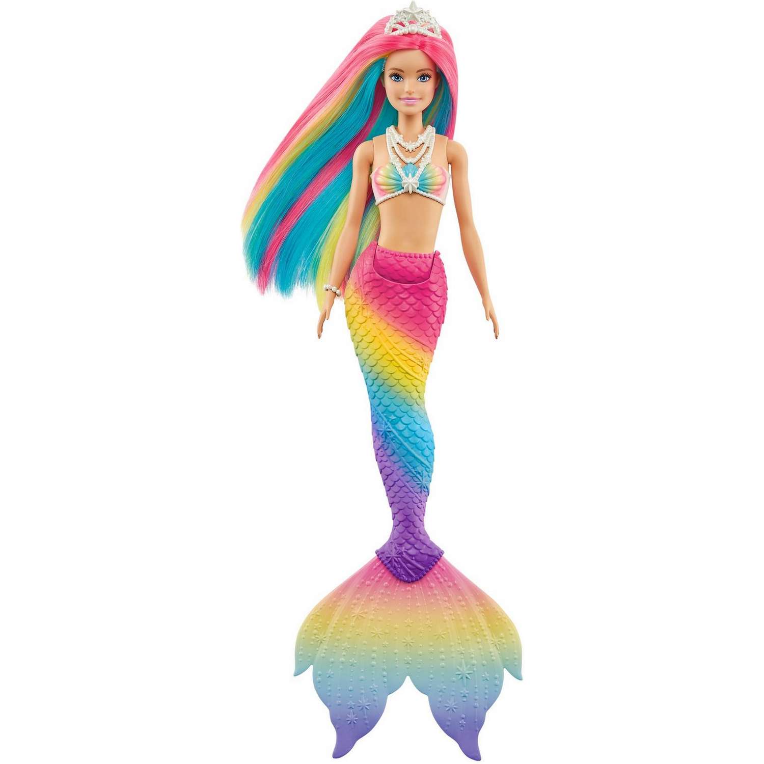 Кукла Barbie Русалочка с разноцветными волосами GTF89 GTF89 - фото 1