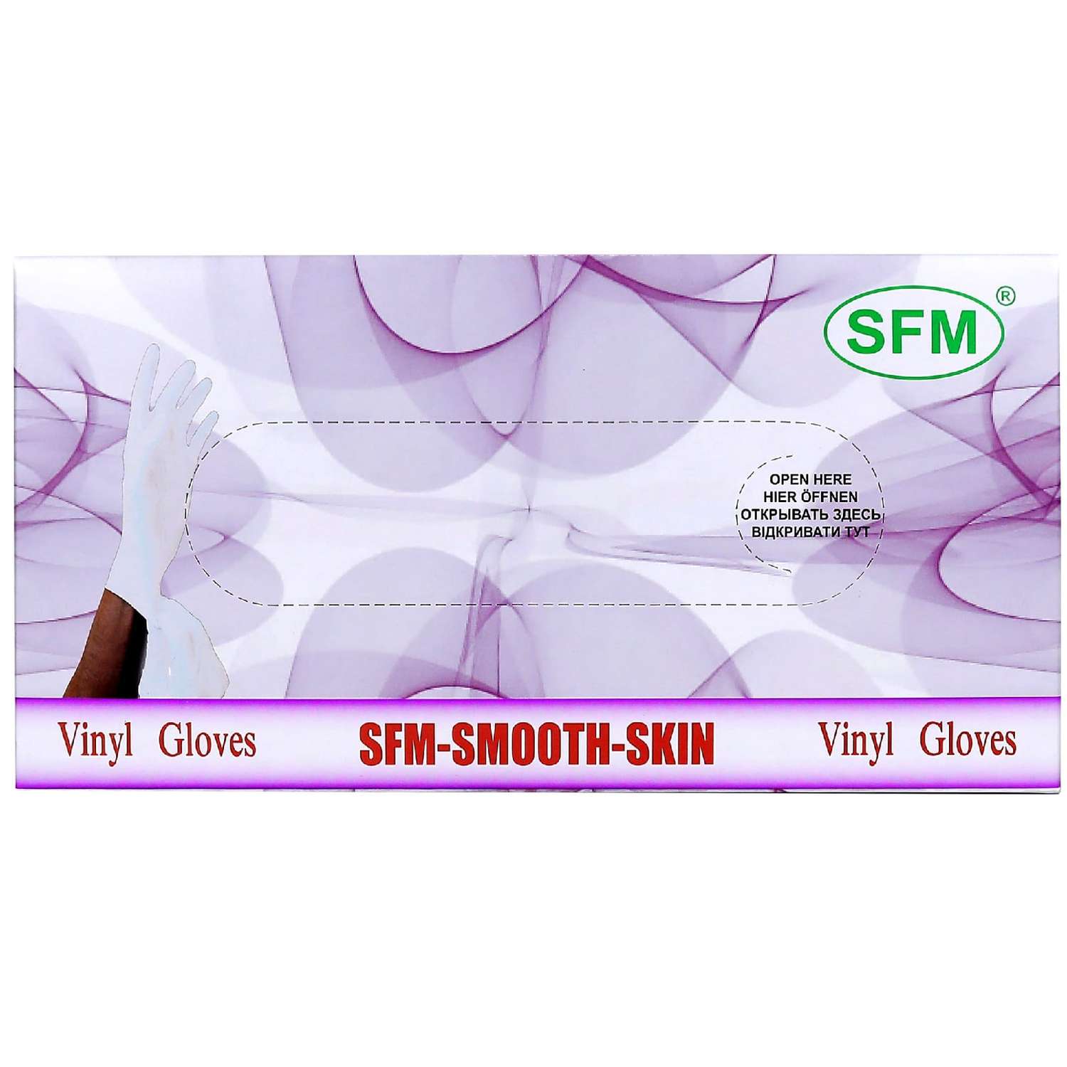 Перчатки SFM Hospital Products Виниловые размер S(6-7) 50 пар - фото 1