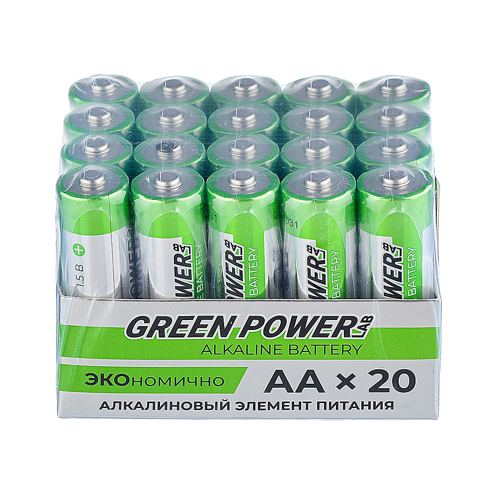 Батарейка GREEN POWERlab LR6 AA Box20 аlkaline 1.5V - фото 3