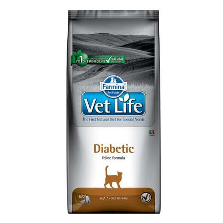 Корм для кошек Farmina VetLife диабетик 2кг