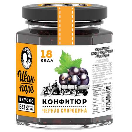 Конфитюр низкокалорийный Иван-поле Черная смородина без сахара (180 г)