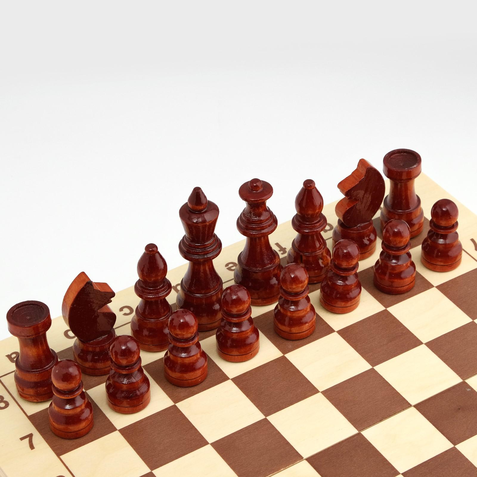 Шахматы Sima-Land турнирные доска дерево 43 х 43 см пешка 5 6 см d 3 см король 11 5 см d 3 7 см - фото 2
