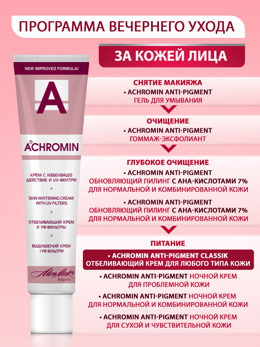 Отзыв о Отбеливающий крем Ален Мак Achromin с UV-фильтрами Я пользовалась им, а 