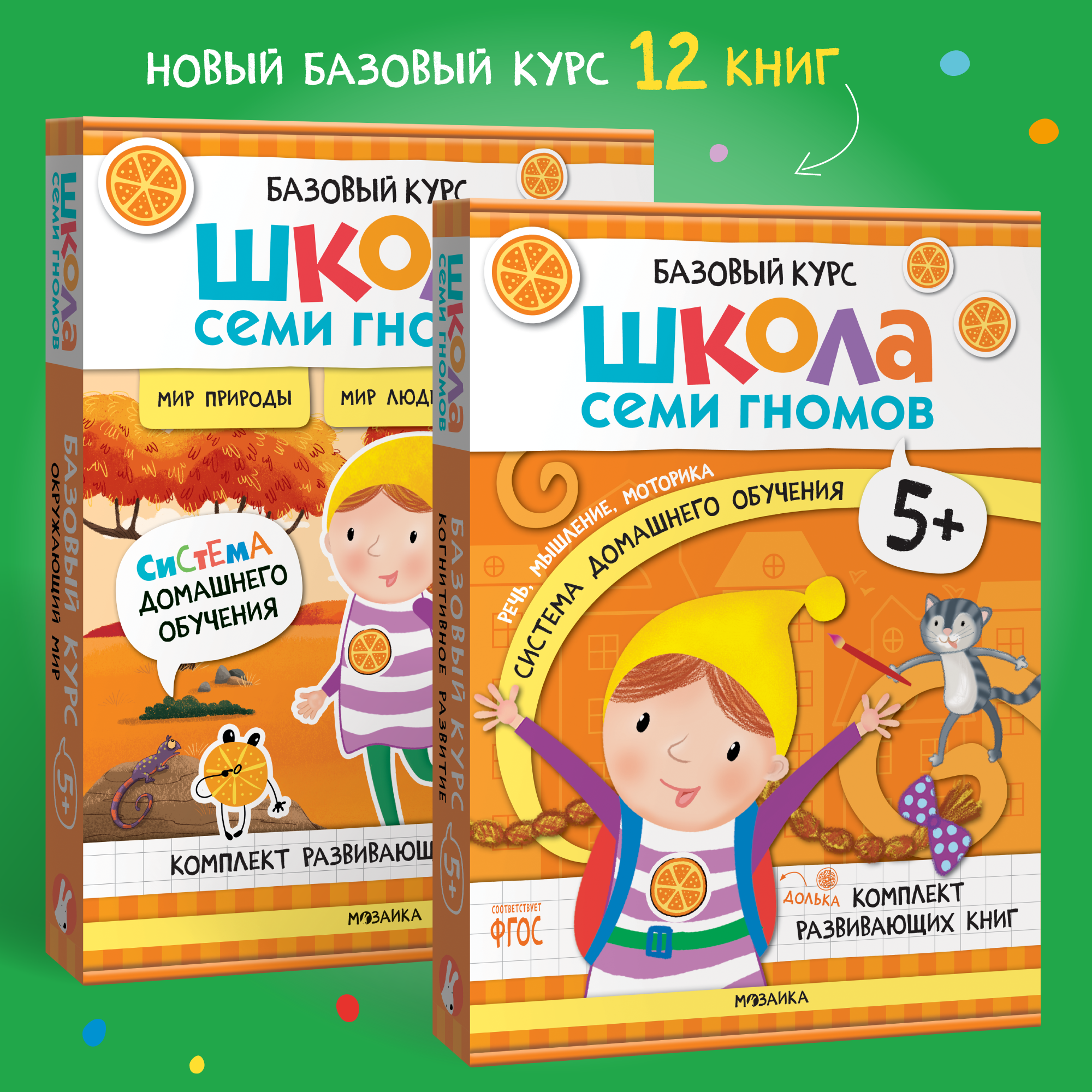 Комплект Школа Семи Гномов Полный базовый курс 5+ 12 книг речь мышление моторика окружающий мир - фото 1