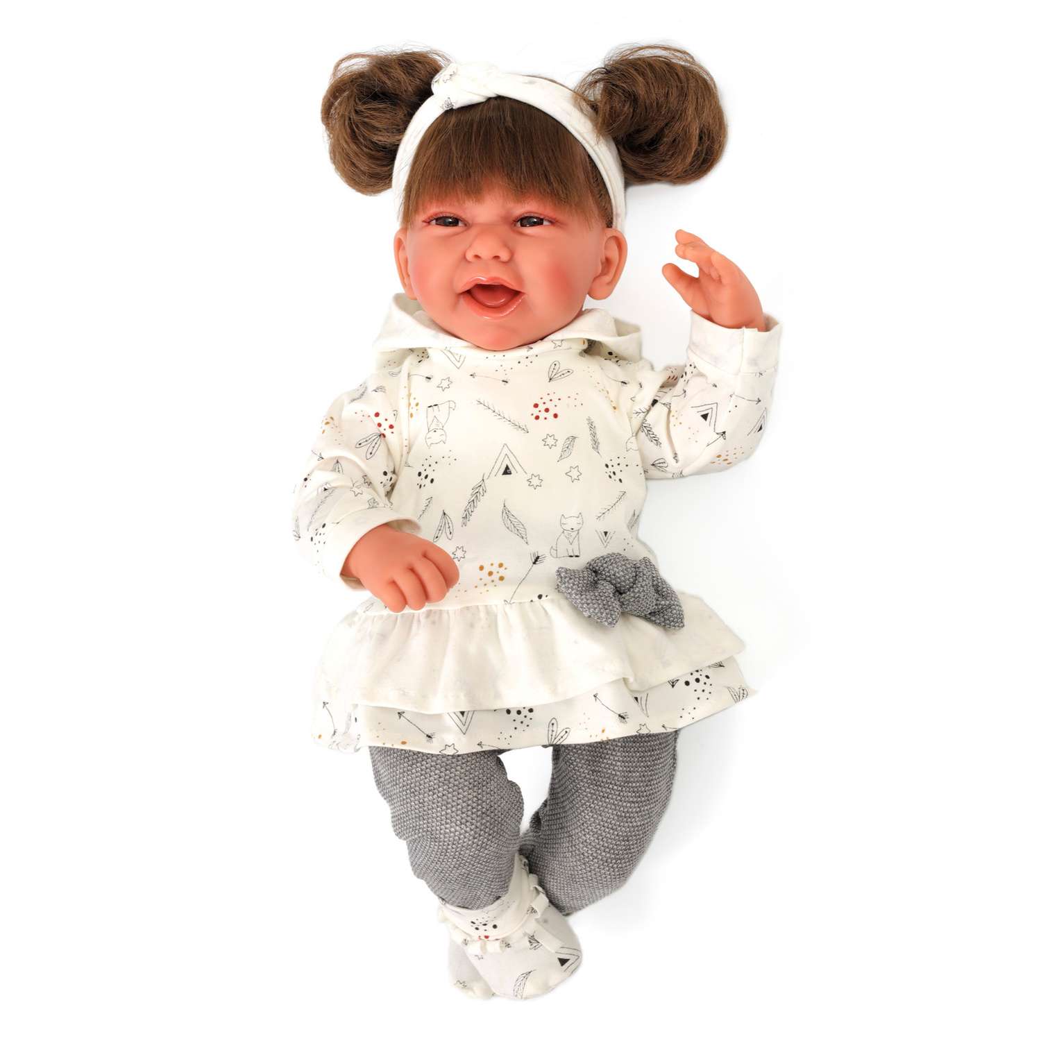 Кукла младенец Antonio Juan Ребека в сером 40 см мягконабивная 3390G - фото 8