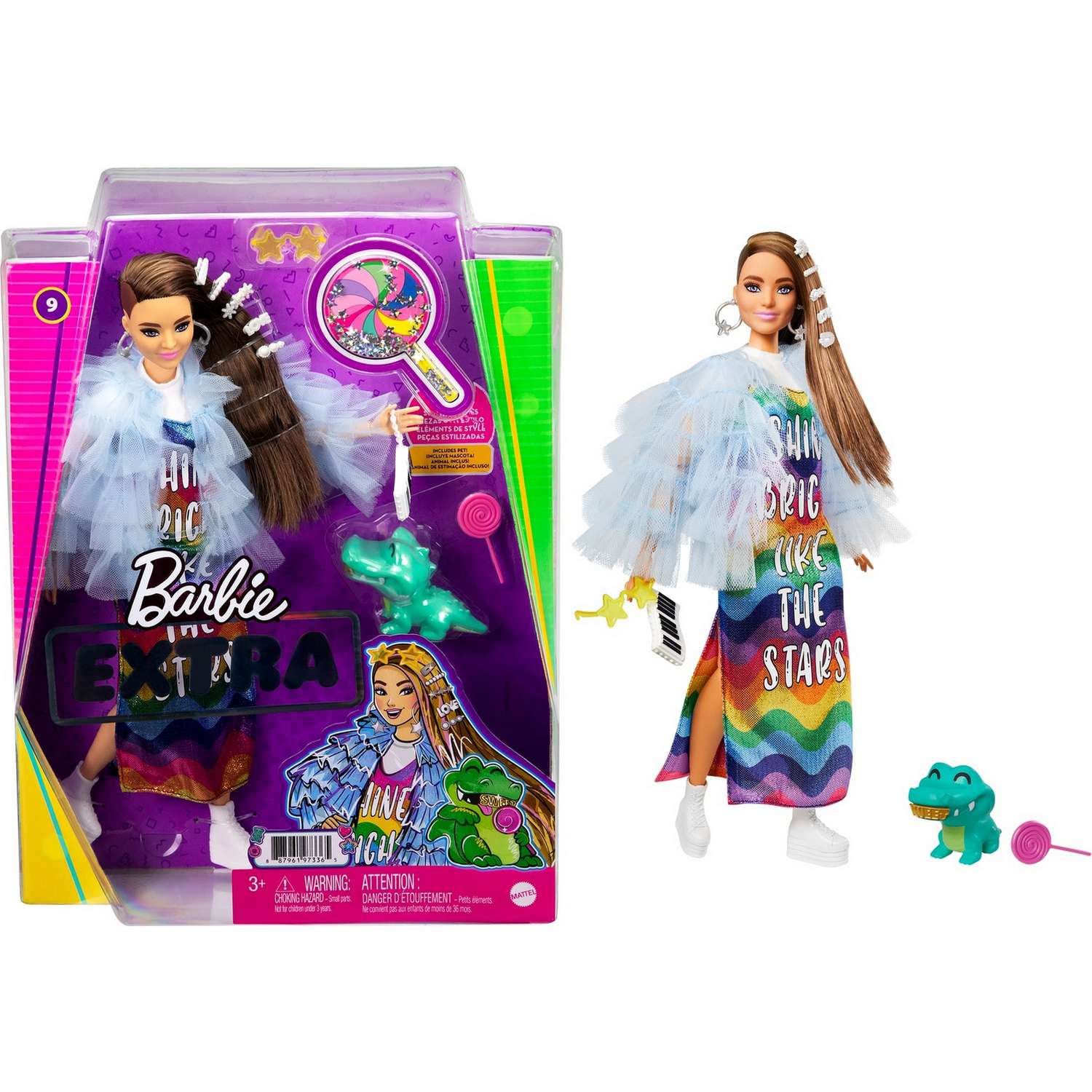Кукла Barbie Экстра в радужном платье GYJ78 GYJ78 - фото 10