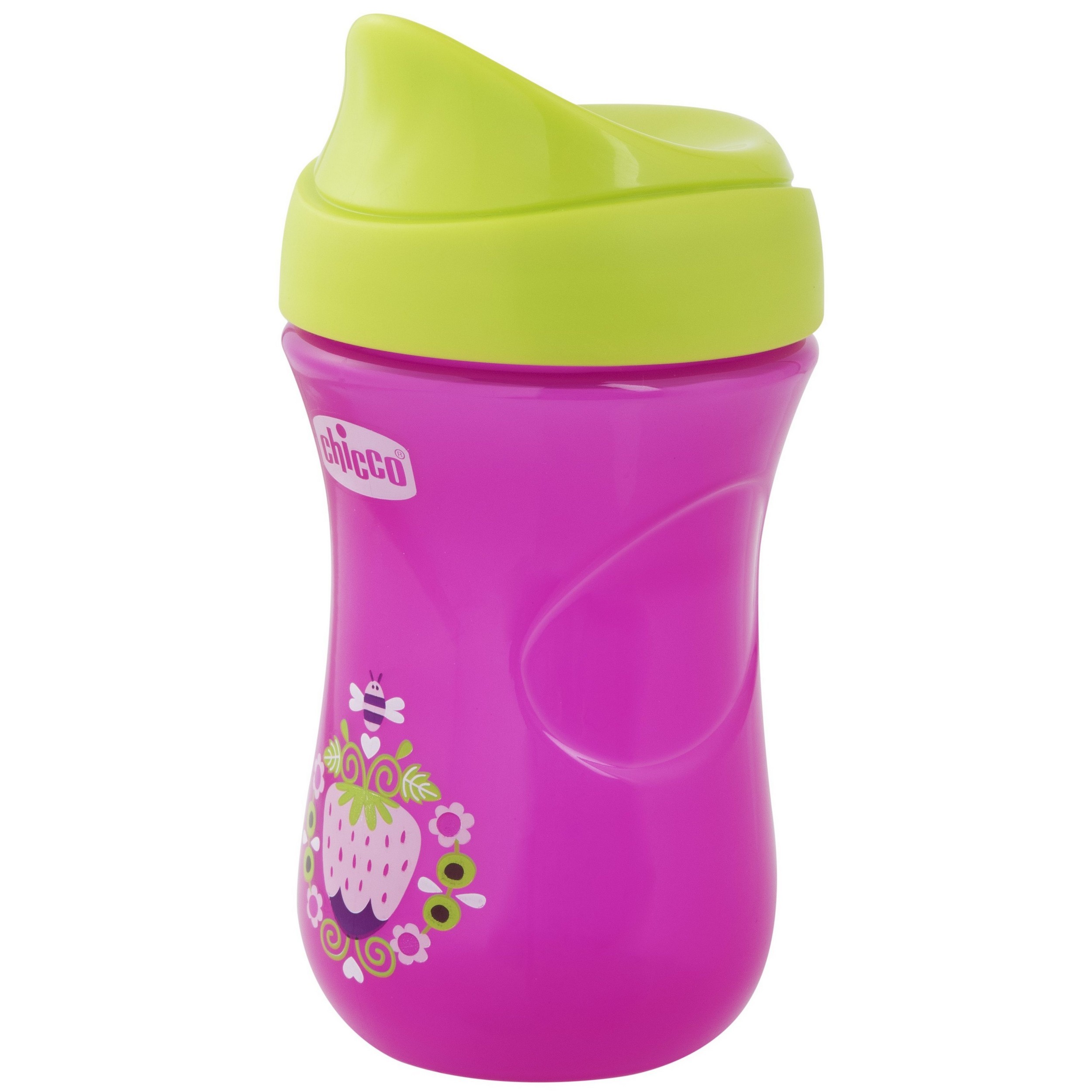 Чашка-поильник Chicco Easy Cup 266 мл с 12 месяцев Розовый Клубничка - фото 3