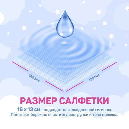 Влажные салфетки AURA для детей 100 12шт