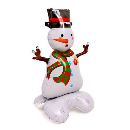 Шар фольгированный Страна карнавалия 60 дм «Снеговик» на подставке