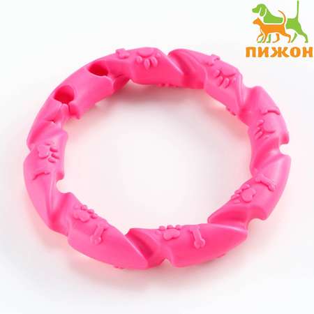 Игрушка Пижон жевательная для собак «Витое кольцо» 11.5 см розовый