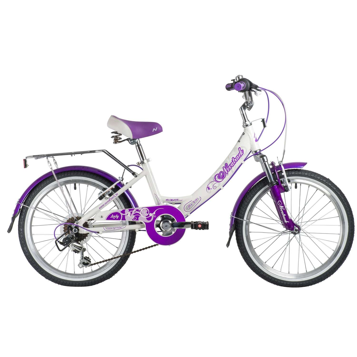 Велосипед NOVATRACK Girlish 6.V 20 бело-сиреневый - фото 1