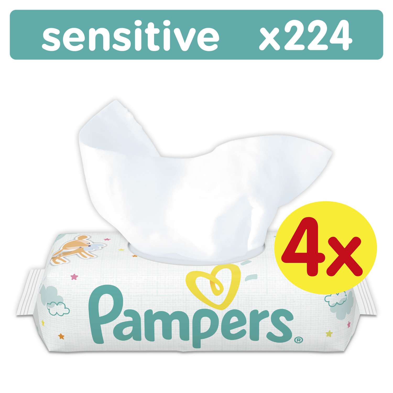 Детские влажные салфетки Pampers Sensitive 224 шт - фото 1