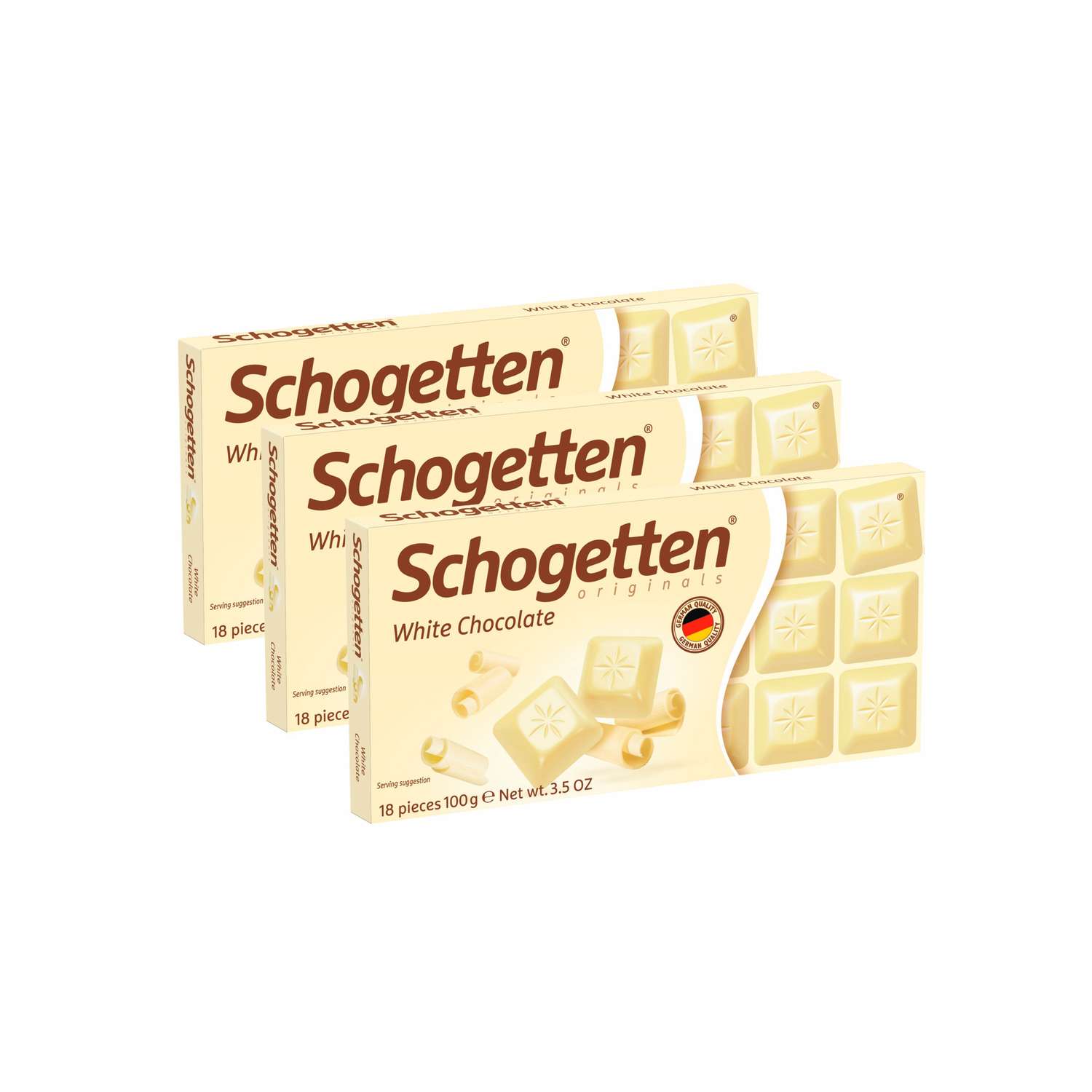 Плиточный шоколад Schogetten белый White 3 шт х 100 г - фото 1