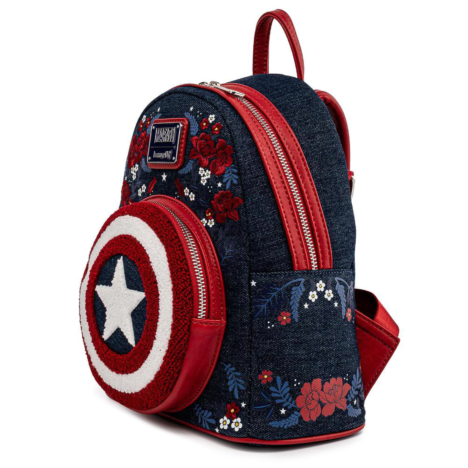 Рюкзак Funko Loungefly Marvel Captain America 80th Anniversary Floral Sheild Mini Backpack MVBK0165 - фото 2