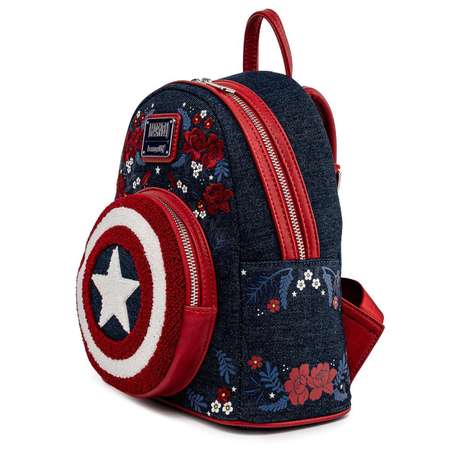 Рюкзак Funko Loungefly Marvel Captain America 80th Anniversary Floral Sheild Mini Backpack MVBK0165