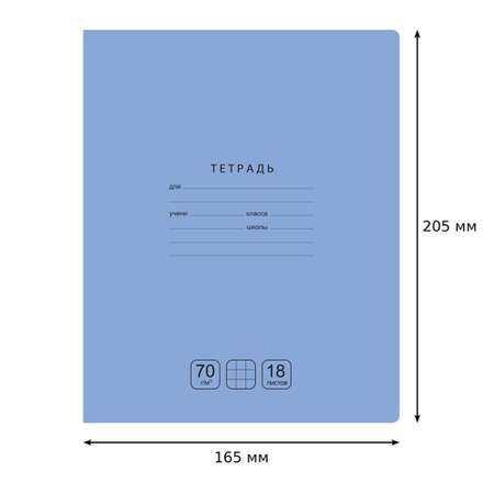 Тетрадь BG Отличная 18л. клетка голубая 70г/м2 10 шт