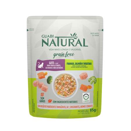 Корм для кошек Guabi Natural 85г Cat Grain free беззерновой курица лосось и овощи пауч