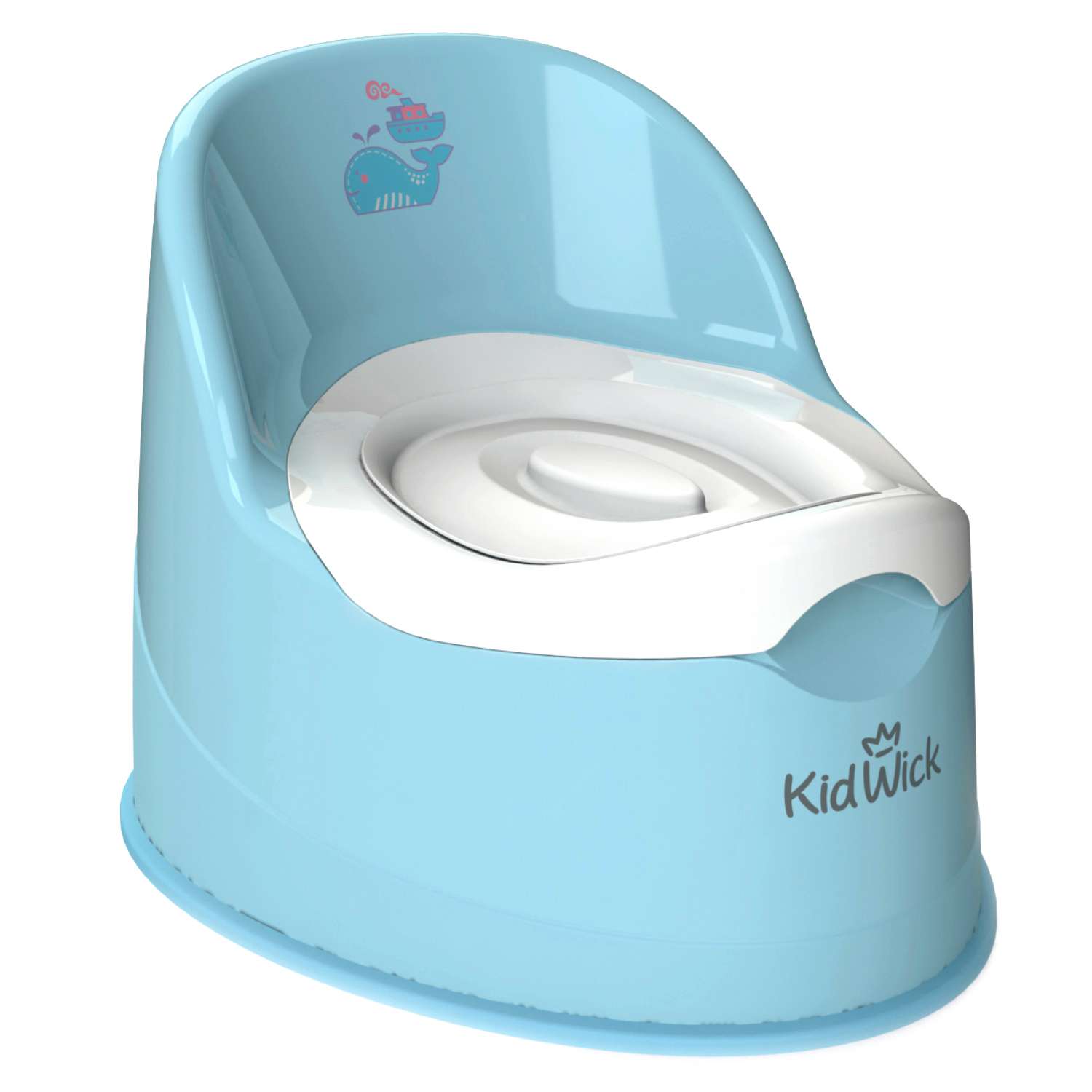 Горшок туалетный KidWick Гигант с крышкой Голубой-Темно-голубой - фото 1