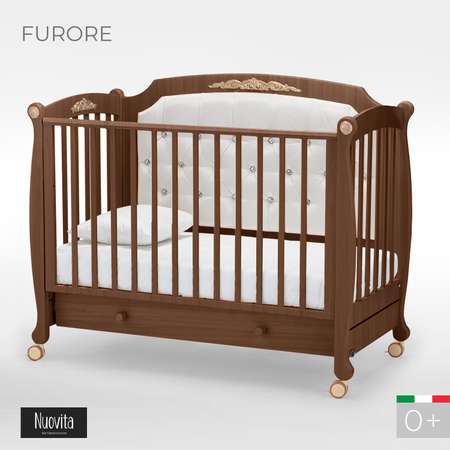 Детская кроватка Nuovita Furore прямоугольная, без маятника (темный орех)