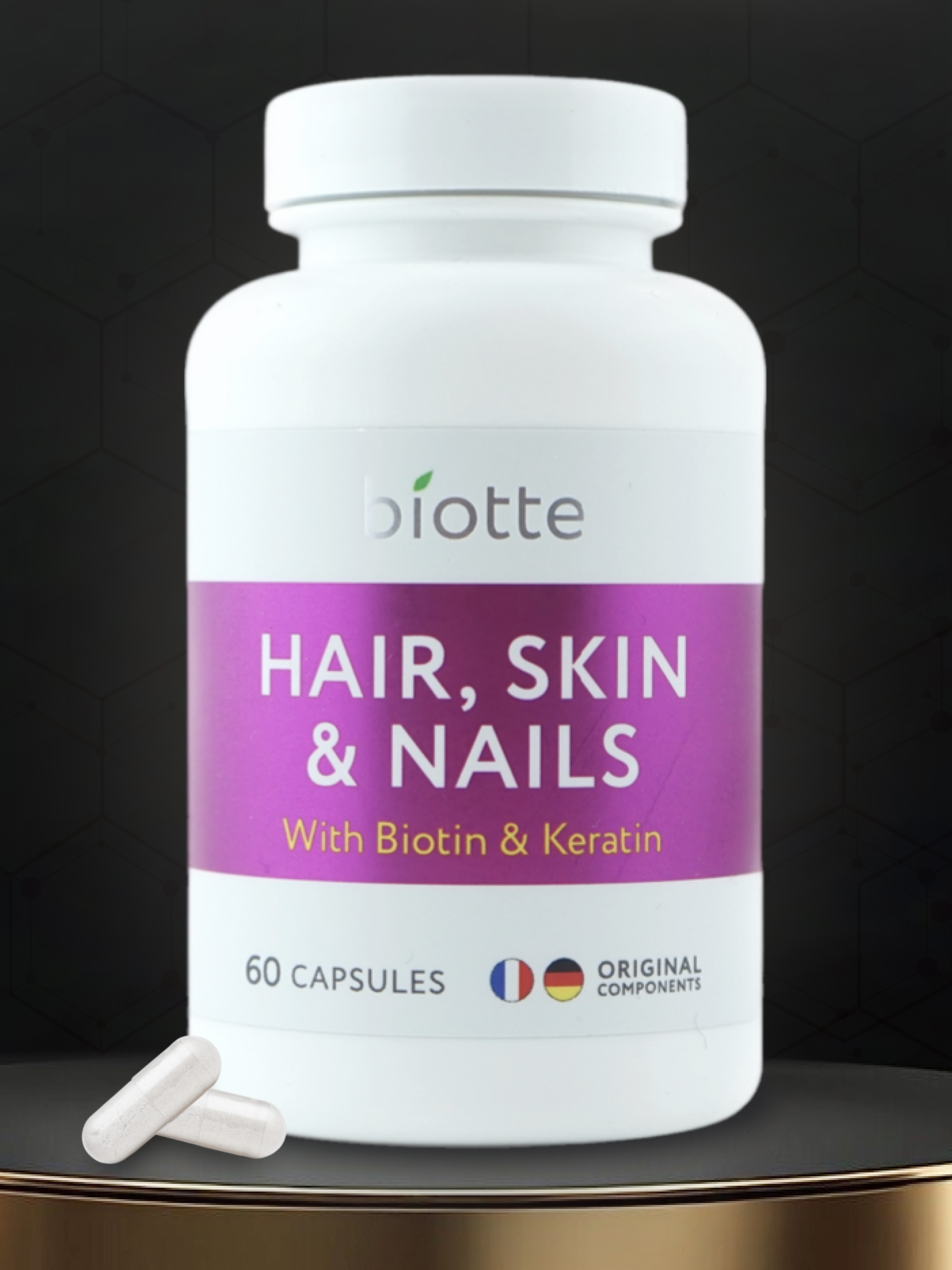 Витамины для волос кожи ногтей BIOTTE hair nails skin витаминно-минеральный комплекс БАД 60 капсул - фото 1