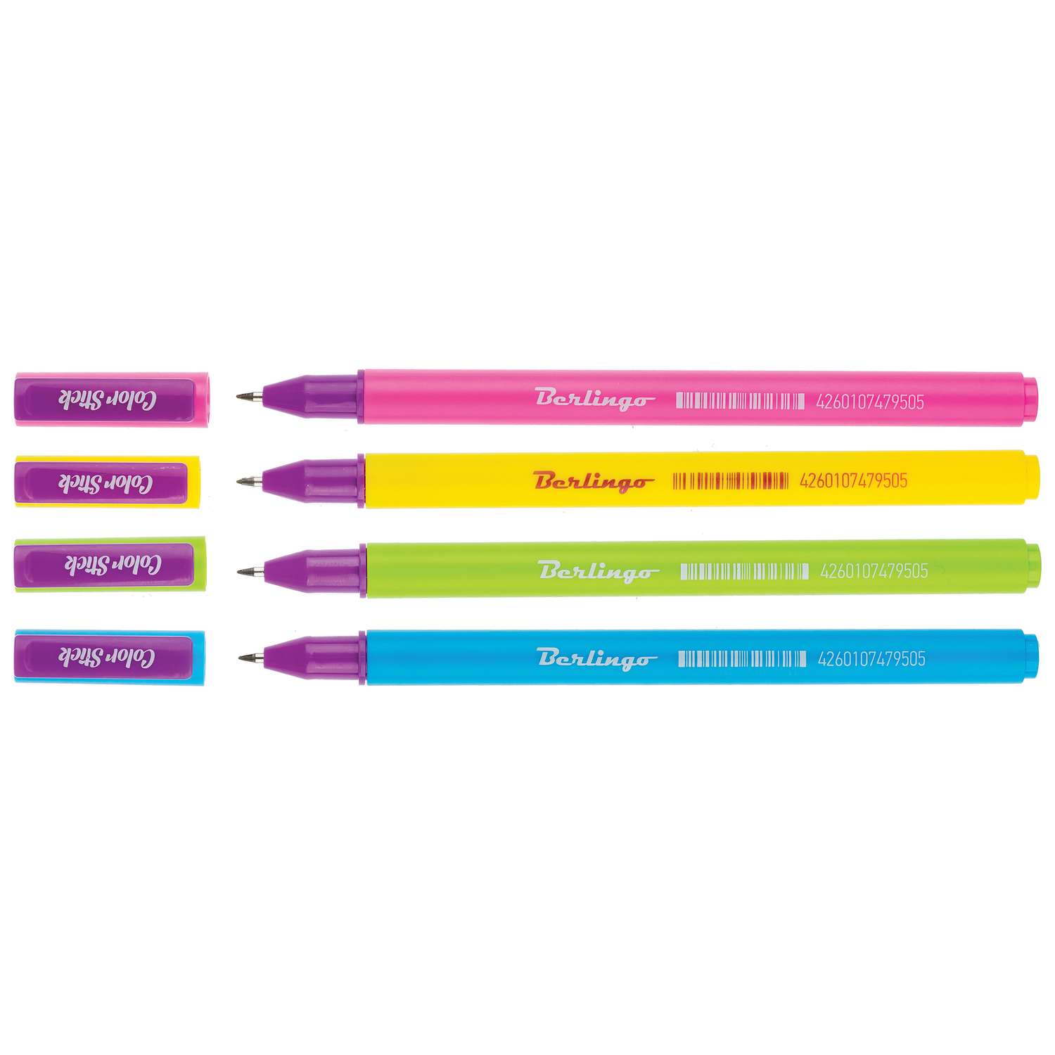 Ручки гелевые BERLINGO Color Stick 4шт Черная CGp_50101 - фото 1