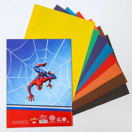 Бумага цветная MARVEL «Человек-паук» односторонняя А4 8 листов