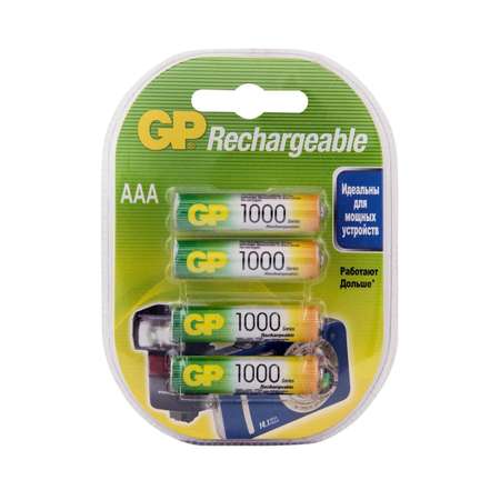 Набор аккумуляторов GP перезаряжаемые 100AAA 4 штуки в упаковке