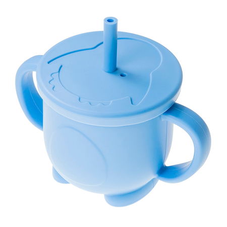 Чашка-поильник Miyoumi силиконовая с трубочкой Sky Blue