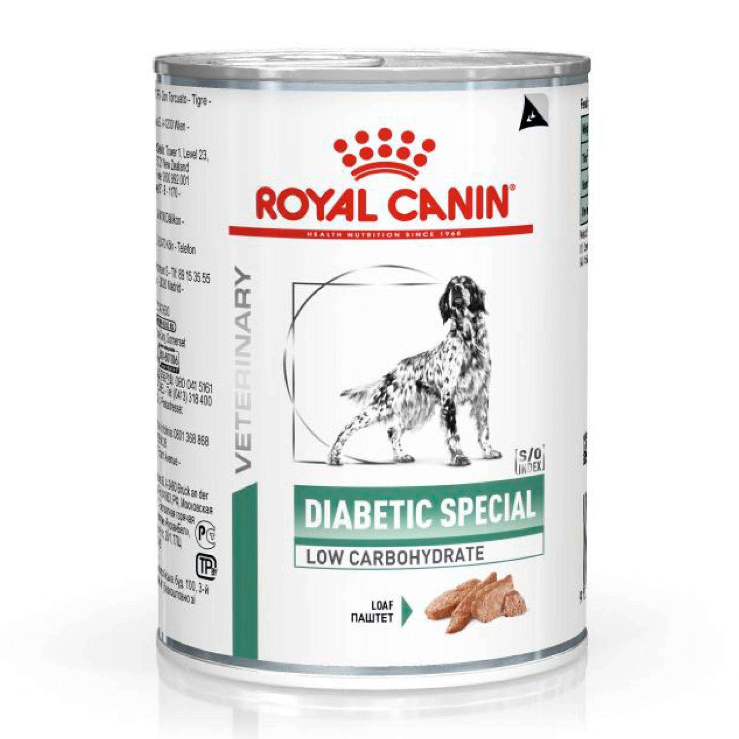 Корм для собак ROYAL CANIN Diabetic Special Low Carbohydrate при сахарном диабете консервированный 0.41кг - фото 1