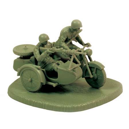 Сборная модель ZVEZDA Советский мотоцикл М 72 с коляской и экипажем