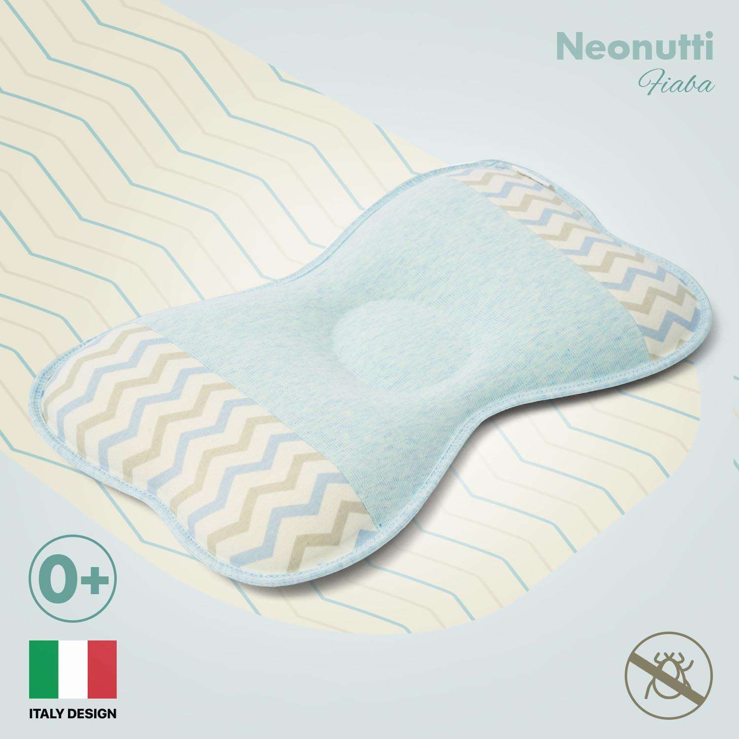 Подушка для новорожденного Nuovita Neonutti Fiaba Dipinto Голубая - фото 2