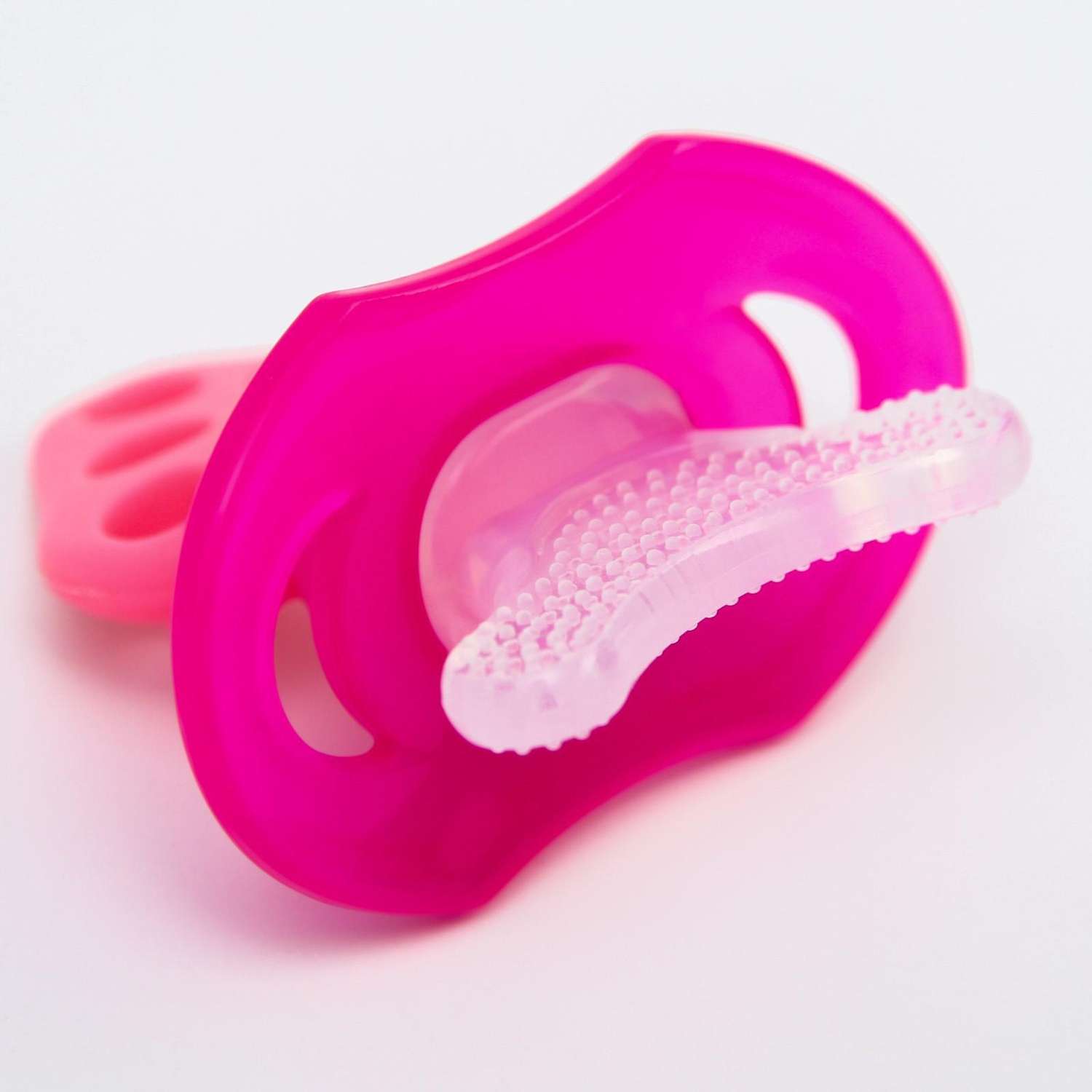 Прорезыватели Крошка Я Прорезыватель силиконовый для передних зубов розовый с колпачком - фото 4
