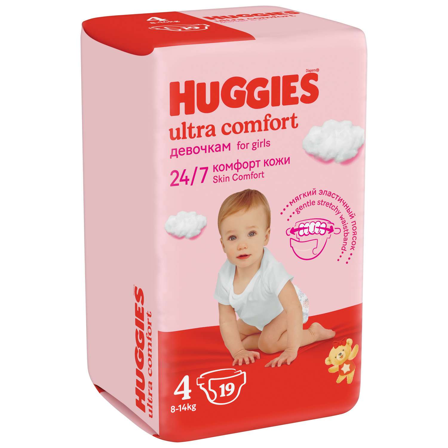 Подгузники для девочек Huggies Ultra Comfort 4 8-14кг 19шт - фото 3