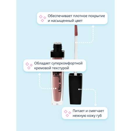 Блеск для губ Luxvisage Pin up ultra matt матовый тон 40 pink orhid