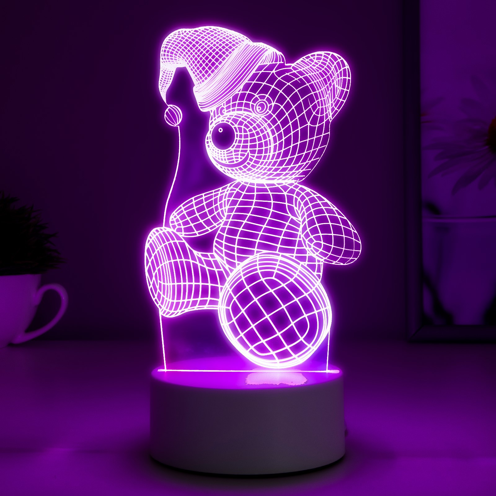 Светильник RISALUX «Мишка в шапке» LED RGB от сети - фото 3