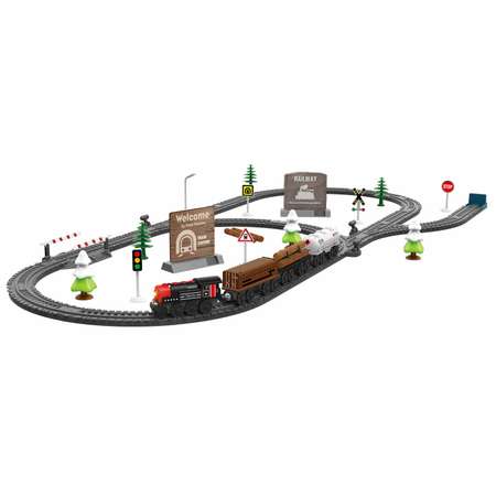 Игровой набор 1TOY InterCity Retro Железная дорога Товарный поезд 73 детали