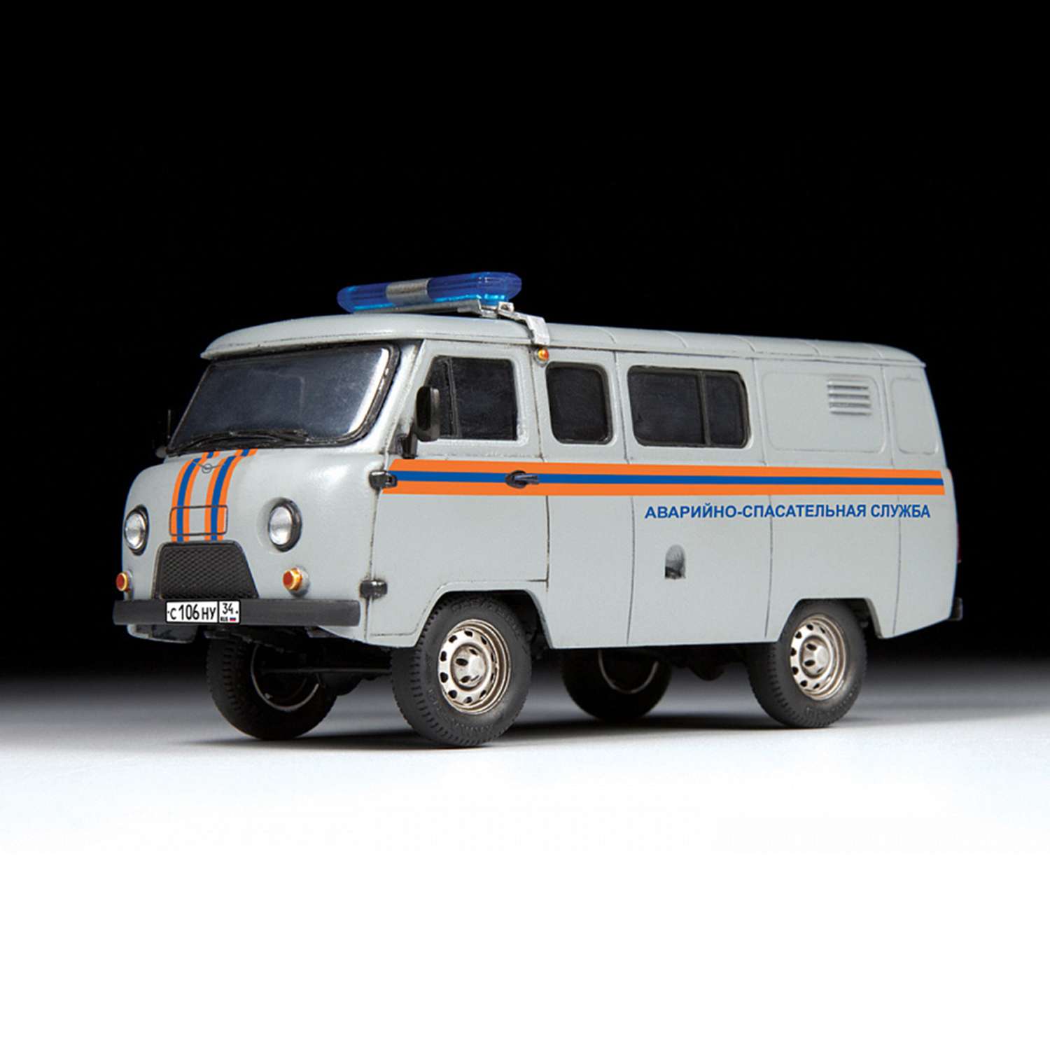 Сборная модель ZVEZDA УАЗ 3909 Аварийно-спасательная служба 43002 - фото 2