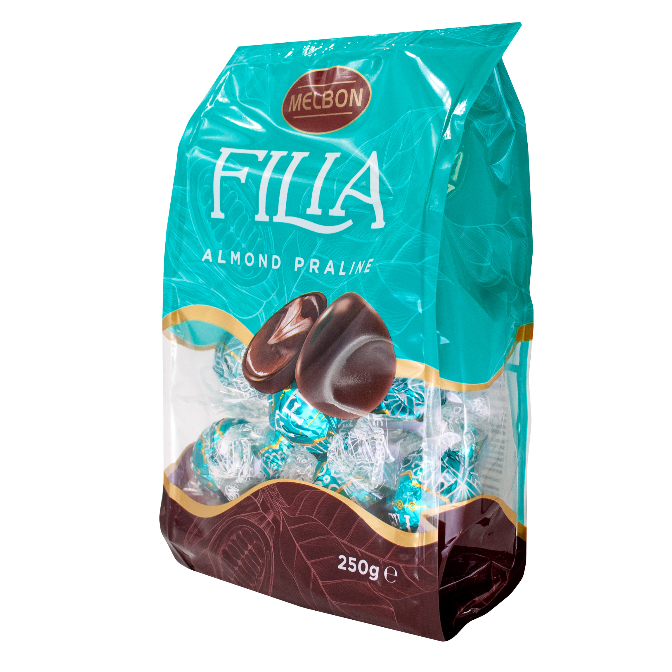 Конфеты из молочного шоколада MELBON с миндальной начинкой Filia Almond Praline 250г - фото 2