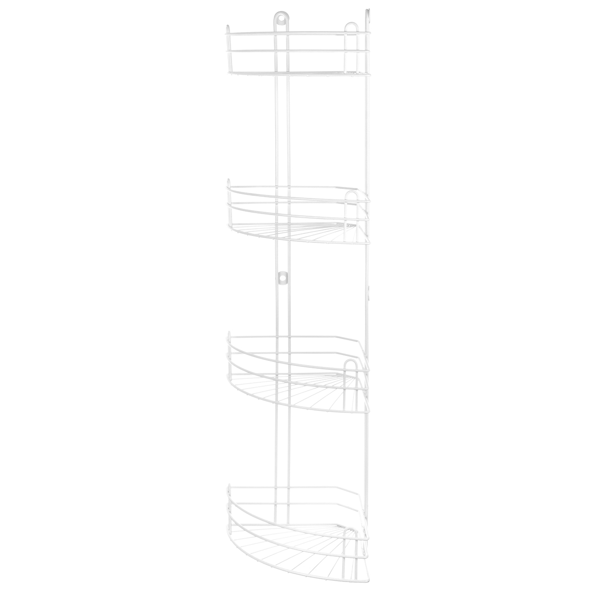 Полка для ванной угловая El Casa 4-х ярусная 28.6х18х85 см Белая радиальная глубокая - фото 4