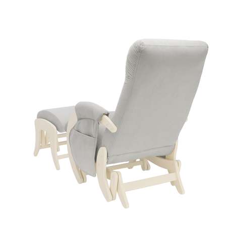 Кресло для кормления Milli с пуфом Smile с карманами Дуб шампань / ткань Verona Light Grey