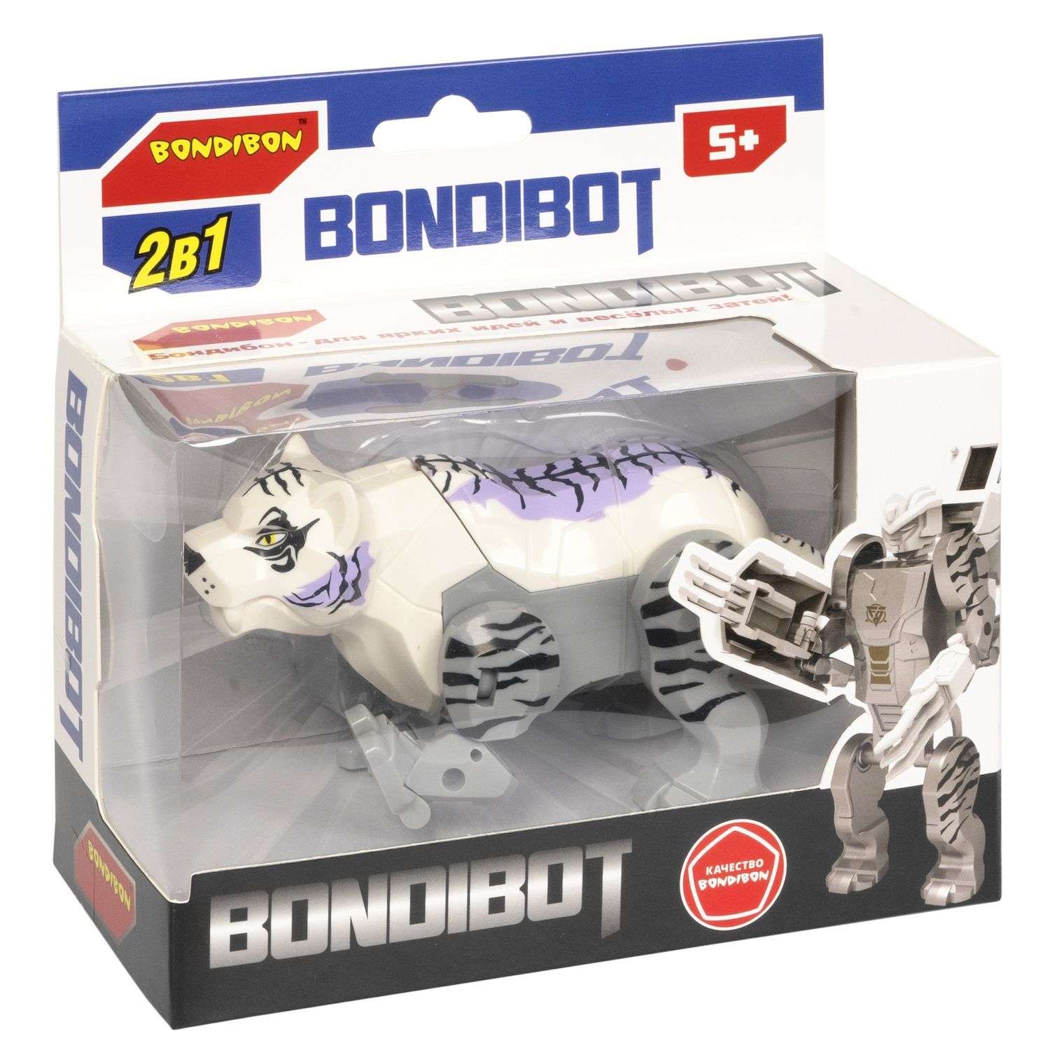 Трансформер Bondibon Bondibot Робот-Белый тигр 2в1 ВВ5675 - фото 7