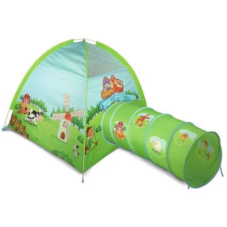Детская палатка Наша Игрушка с туннелем Ферма 123х110 см