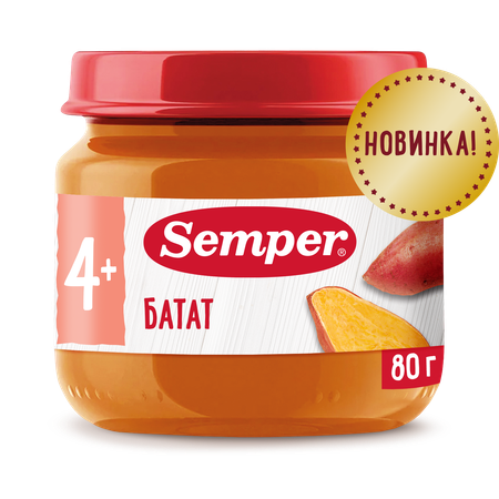 Пюре Semper батат 80г с 4 месяцев