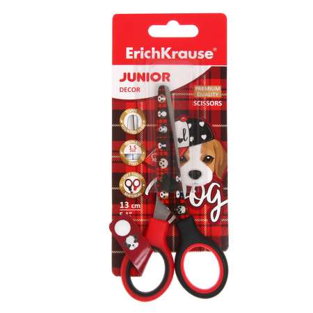 Ножницы детские 13см ErichKrause Junior Decor Dog с принтом на лезвиях