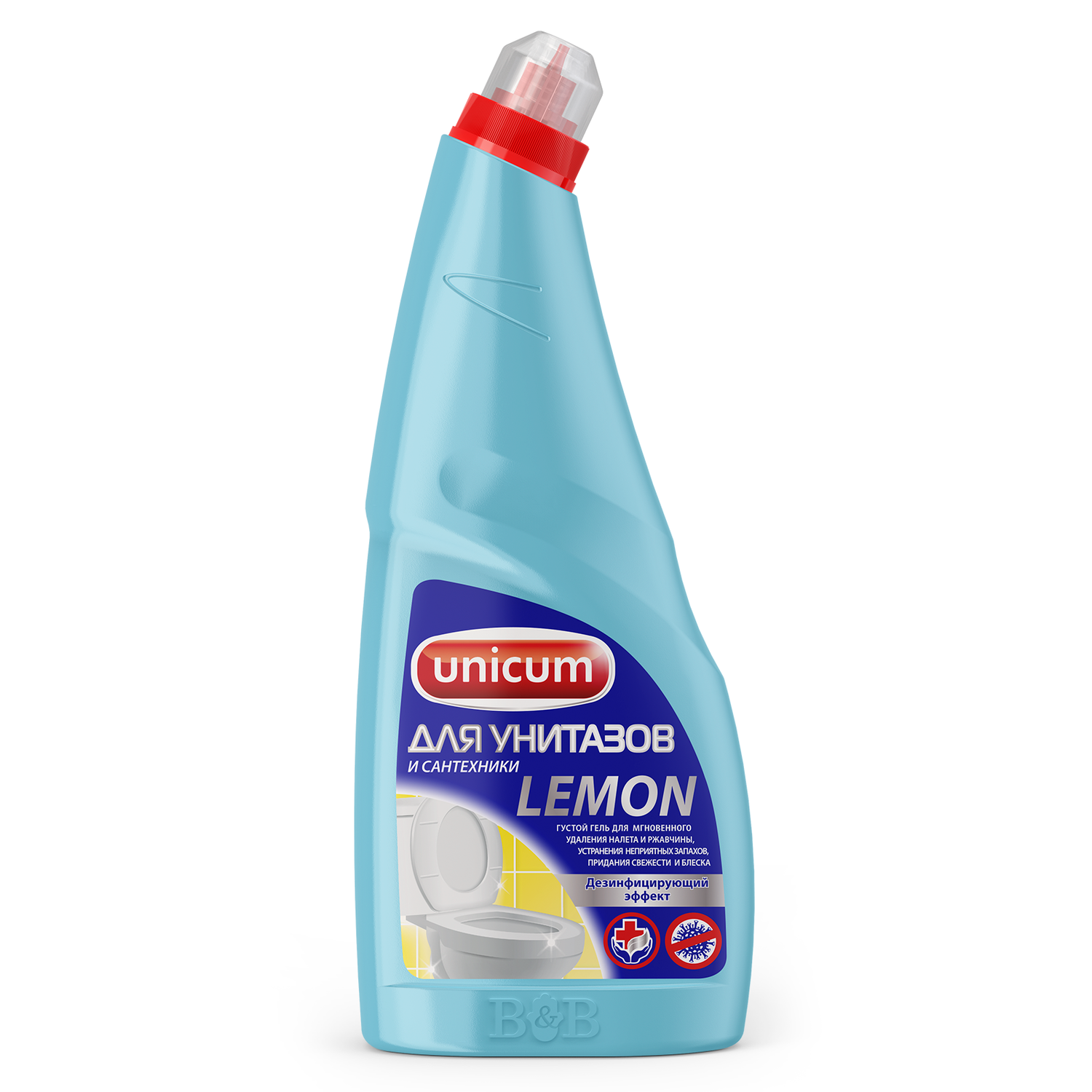 Средство чистящее UNICUM для унитазов Лимон Гель 750 мл - фото 1